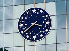 Solar Powered STAR CLOCK of the Sapporo Station 札幌駅 in Sapporo Hokkaido Japan