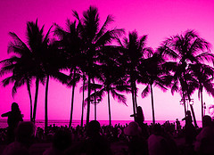 Pink Sunset of My Dreams Free Creative Commons Waikiki Beach, Hawaii